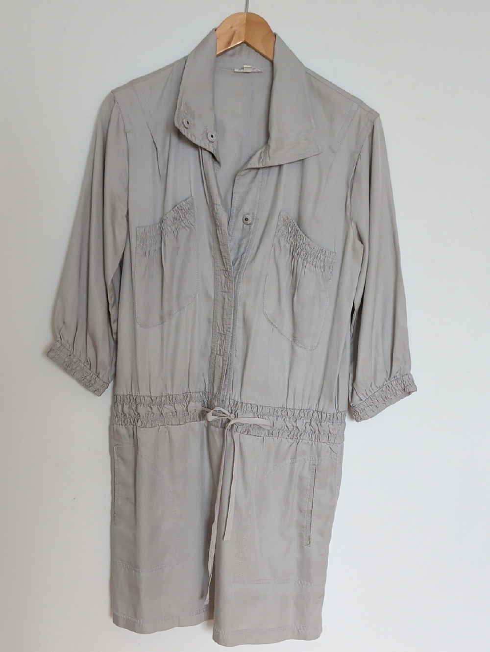 GENERRA Light Gray Relaxed Drawstring Romper